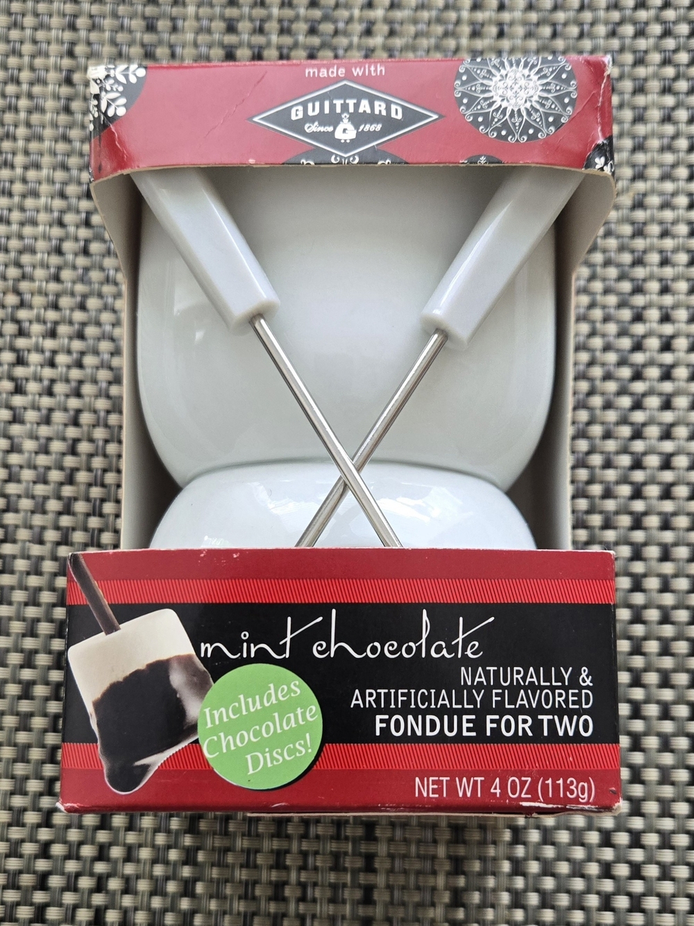 Mint Chocolate Fondue for Two - White Fondue Set